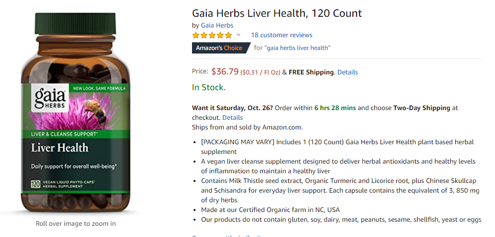 best liver supplement - gaia herbs